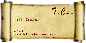 Tell Csaba névjegykártya
